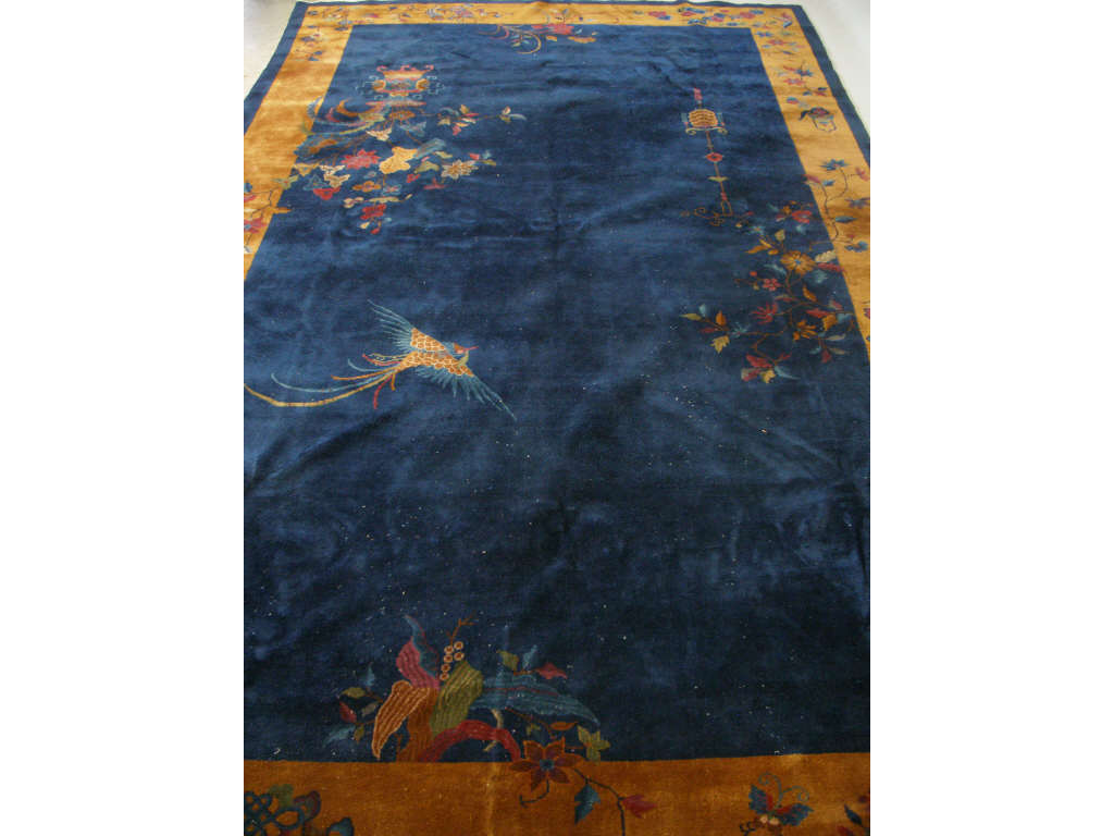 Appraisal: Chinese Art Deco Room Size Carpet c - s blue