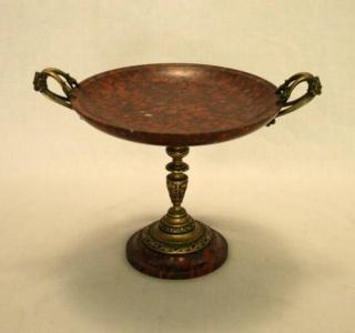 Appraisal: FRENCH BRONZE MOUNTED AND ROUGE MARBLE TAZZA FRENCH BRONZE MOUNTED