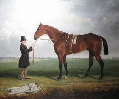 Appraisal: F A Oldmeadow th Century A racehorse held by a