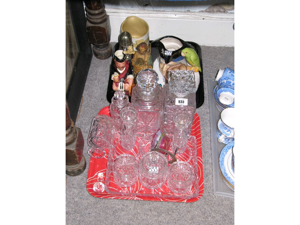 Appraisal: Lot comprising two trays of assorted cut glass items and