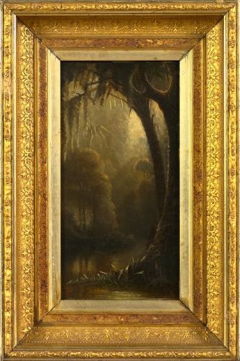 Appraisal: Attributed to Alphonse Croneau French b Swamp Scene oil on