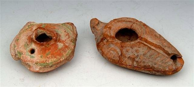 Appraisal: AN EARLY JEWISH TERRACOTTA OIL LAMP perhaps th Century Samaritan