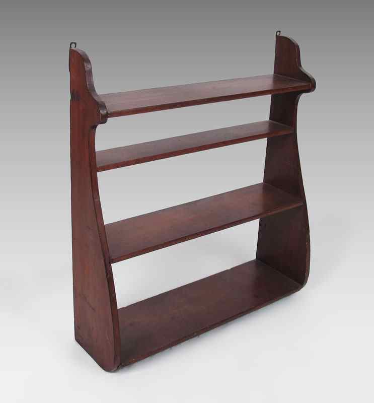 Appraisal: EARLY 'S AMERICAN PRIMITIVE WHALE TAIL OPEN BACK HANGING SHELF