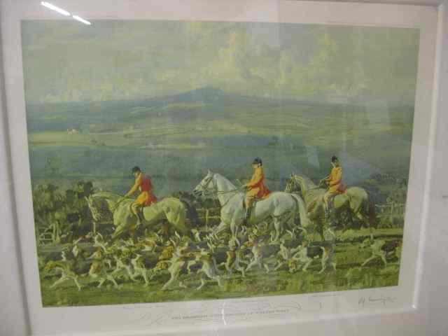 Appraisal: Alfred Munnings Lithograph ''The BranhamMoor Hounds at Weeton Whin'' pencil