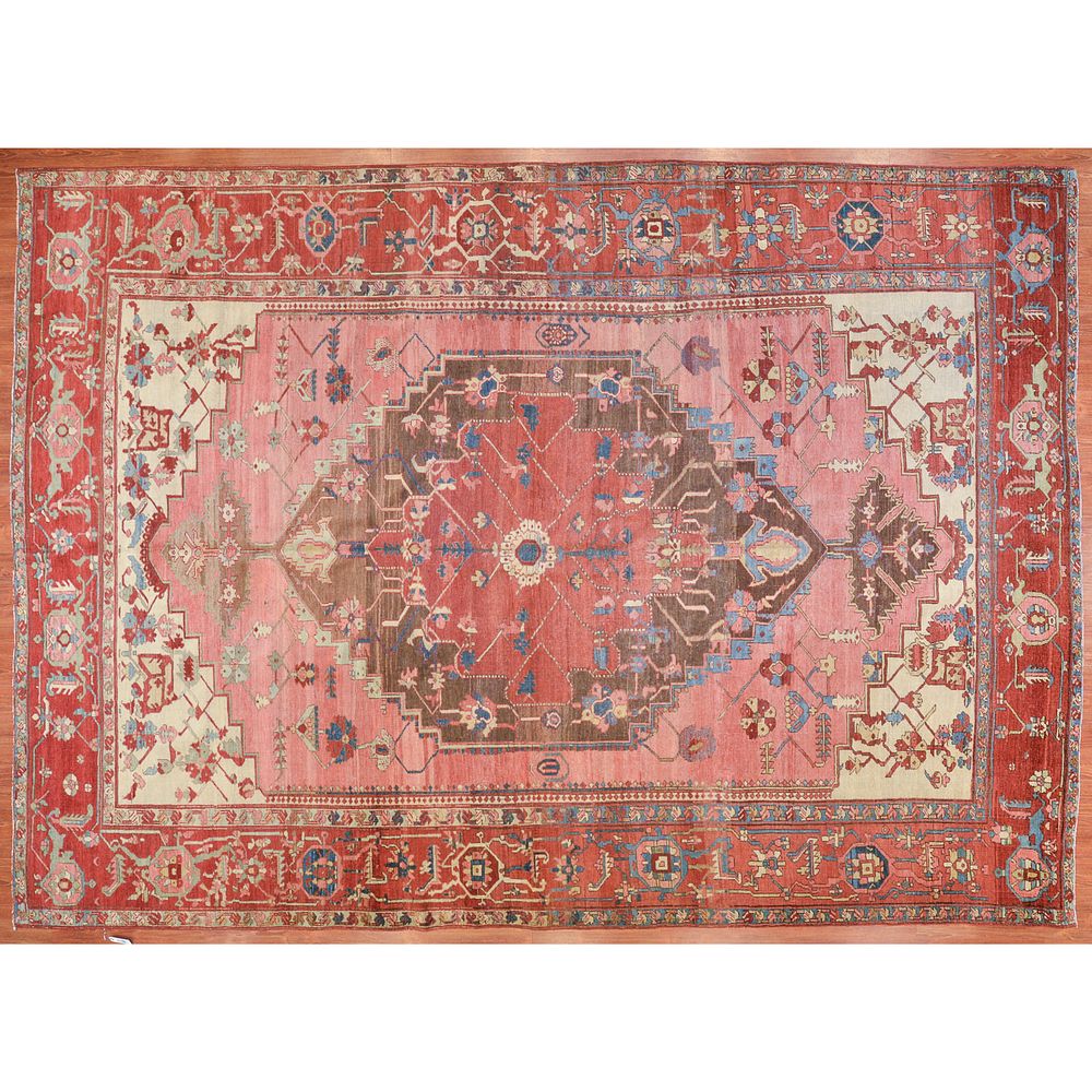 Appraisal: Rare Antique Serapi Carpet Persia x Fourth quarter- th century