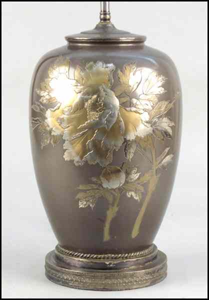 Appraisal: JAPANESE BRONZE VASE FITTED AS A LAMP Provenance The Collection