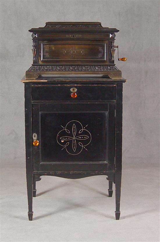 Appraisal: Polyphon Music Box Stand Circa 's Double-comb music box in