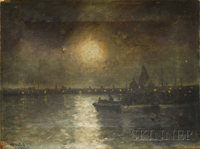 Appraisal: Continental School th Century Venice In Moonlight Signed indistinctly possibly