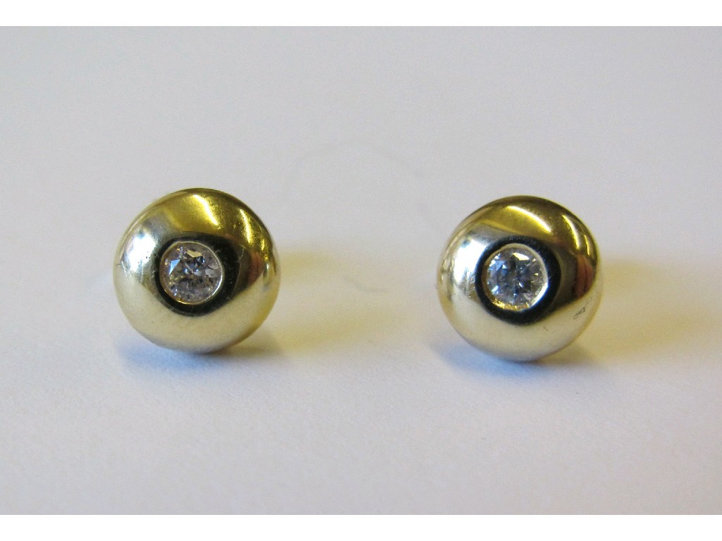 Appraisal: Pair of ct gold diamond set stud earrings