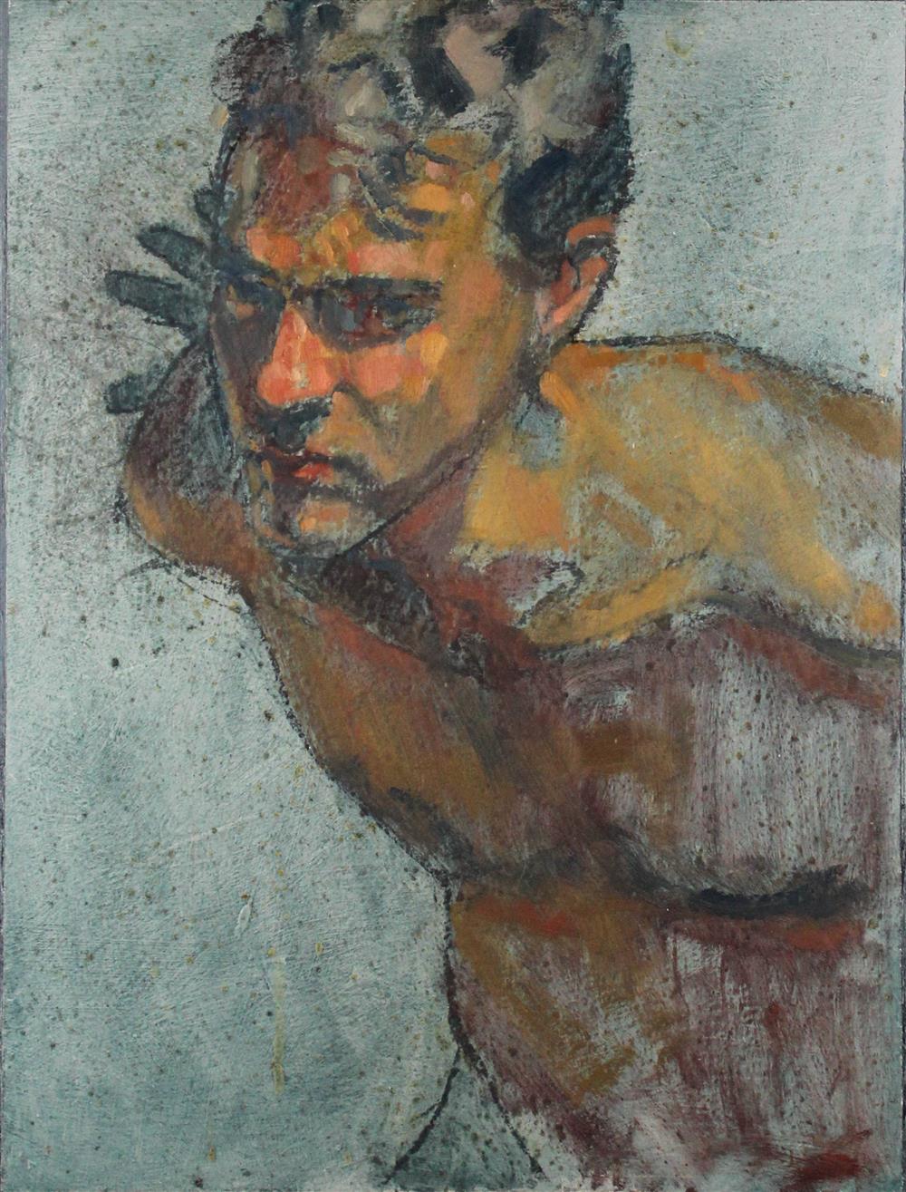 Appraisal: BRUCE KNECHT AMERICAN TH ST CENTURY MALE STUDY Oil on