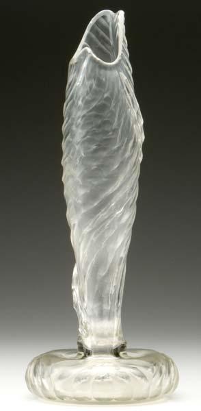 Appraisal: GALLE Carved crystal Jack-in-the-Pulpit vase Etched Modele et Decor Deposes