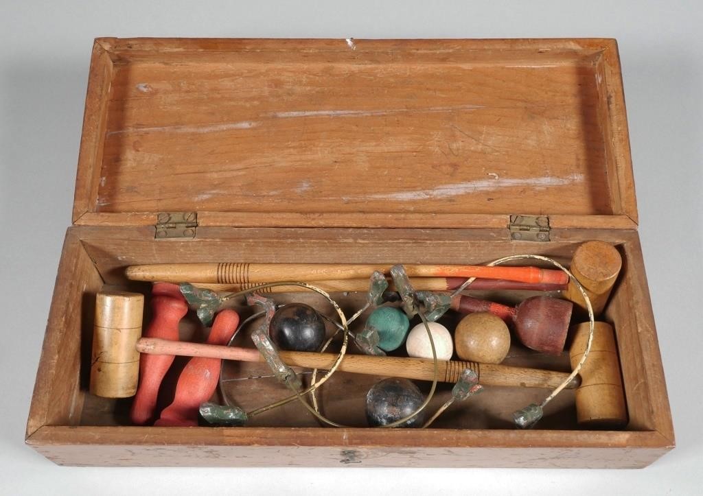 Appraisal: Early th century or late th century miniature croquet set