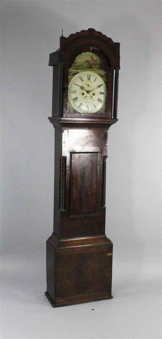 Appraisal: A Victorian inlaid mahogany eight day longcase clock the arched