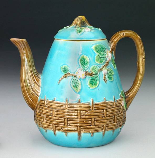 Appraisal: A George Jones majolica teapot and cover circa Of pear