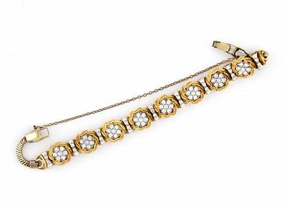 Appraisal: Diamond flower and leaf bracelet by Jabel K yellow gold