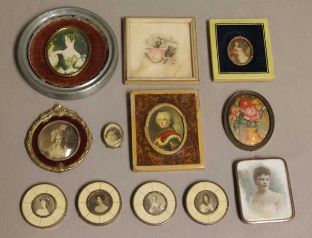 Appraisal: Portrait Miniatures Most if not all are prints some hand