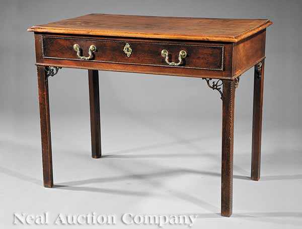 Appraisal: A George III Mahogany Side Table c rectangular top frieze