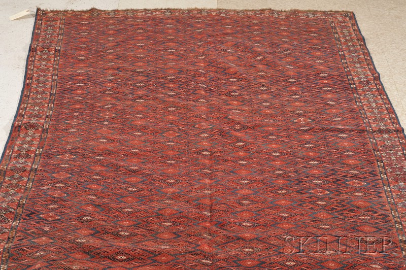 Appraisal: Yomud Flatweave Main Carpet West Turkestan last quarter th century