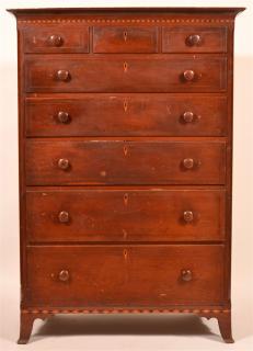 Appraisal: Lancaster Co PA Hepplewhite Cherry Tall Chest Manheim Lancaster County