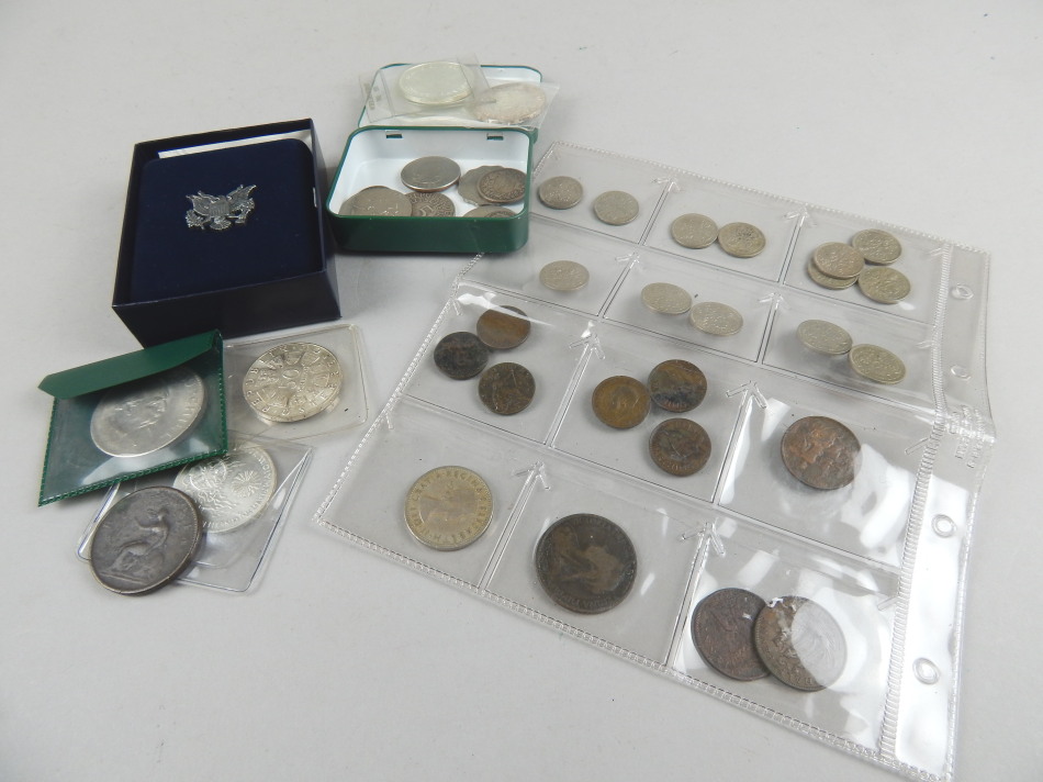 Appraisal: A quantity of British and American coins to include a