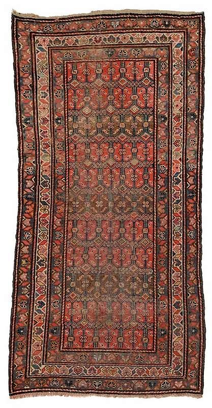 Appraisal: Kurdish Rug early th century field with repeating geometric design