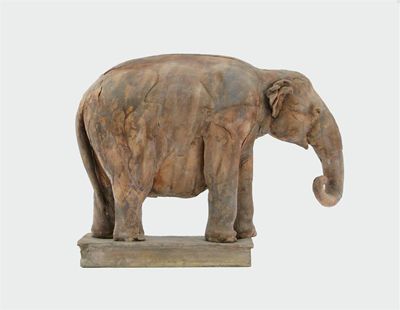 Appraisal: A terracotta model of an elephant cm in high