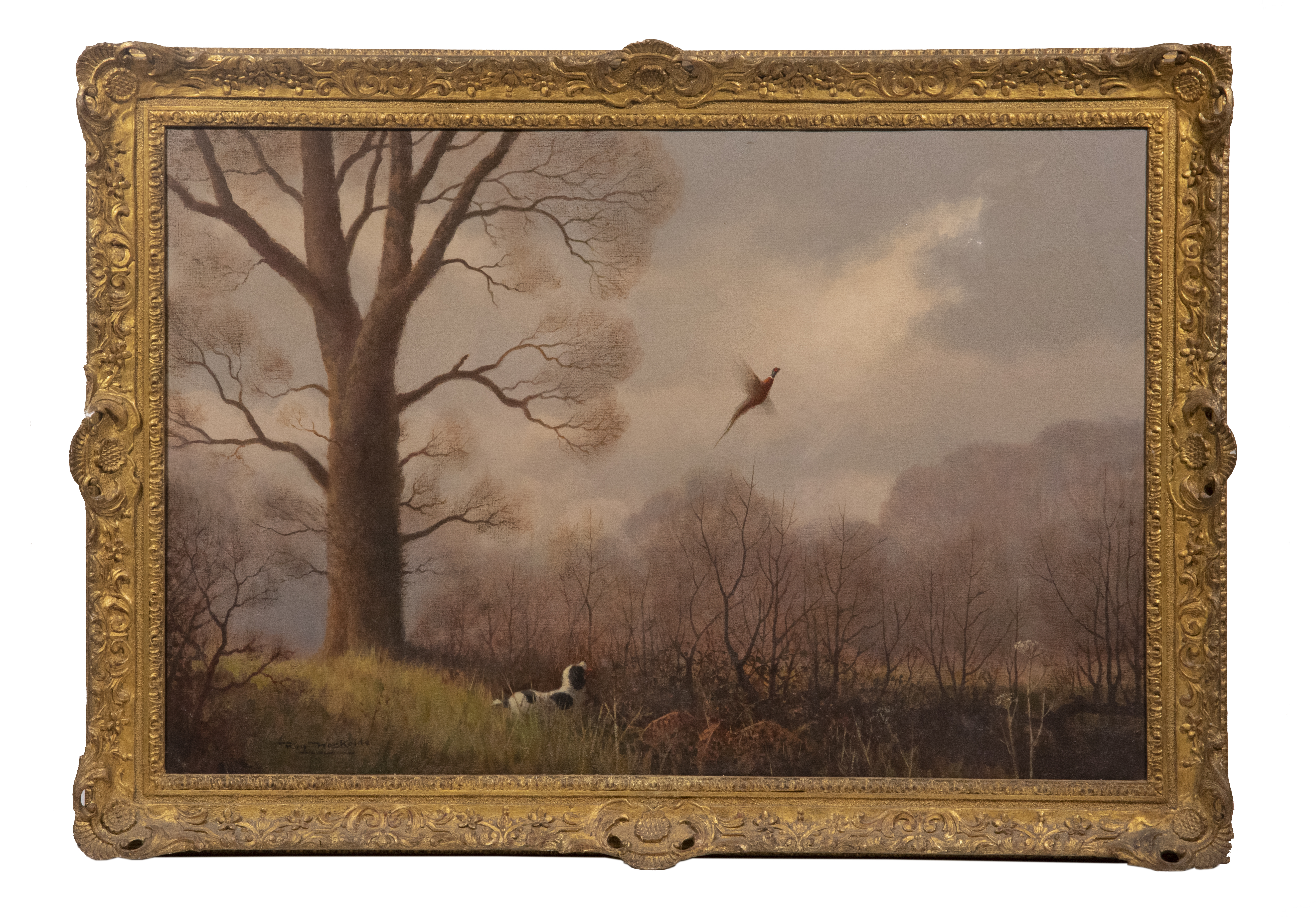 Appraisal: ROY NOCKOLDS UK - Spaniel Flushing a Pheasant oil on