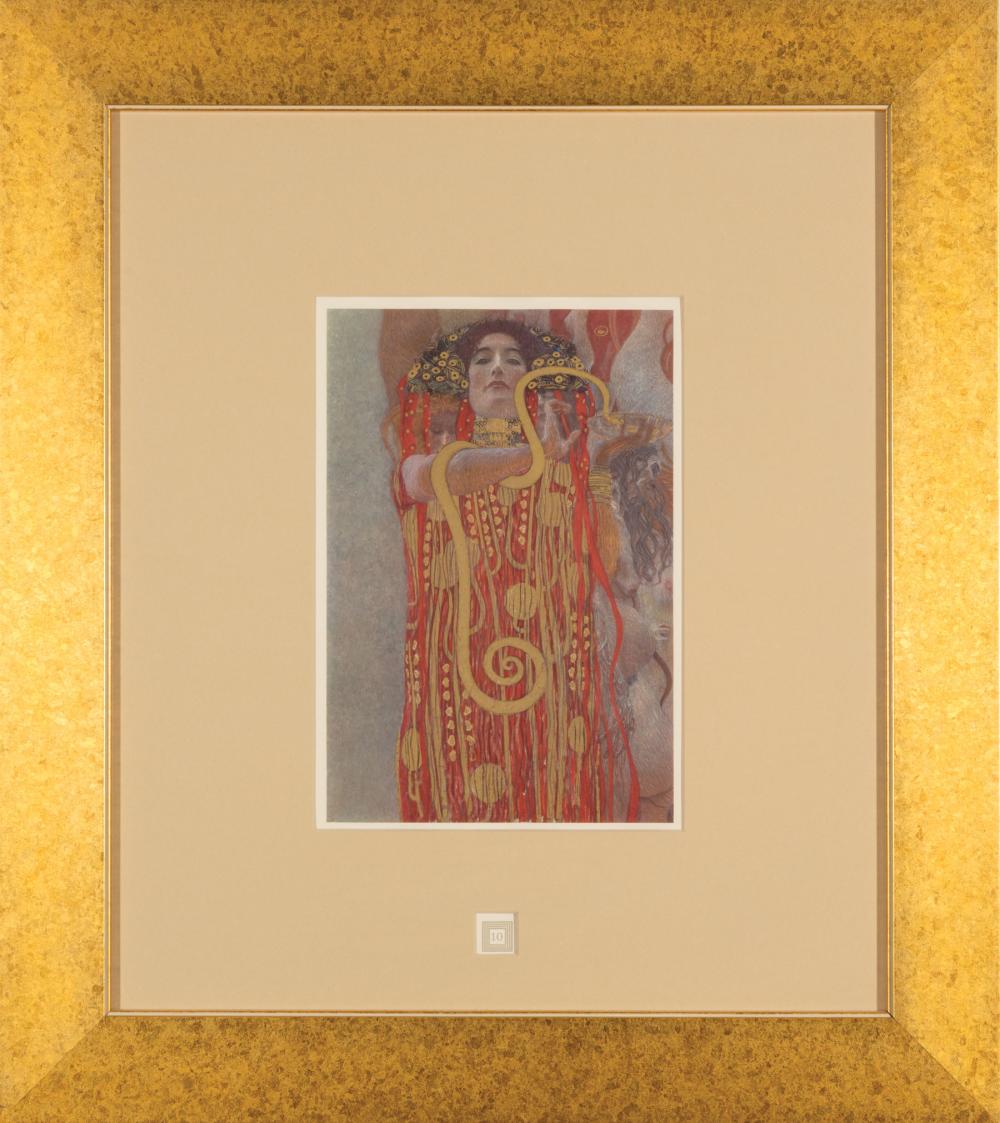 Appraisal: Gustav Klimt Austrian - Hygieia Medicine Mural Plate collotype in