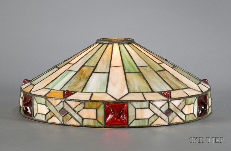 Appraisal: Lamp Shade Attributed to Wilkinson Mosaic glass and metal Early