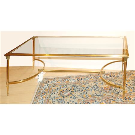 Appraisal: Brass and Glass Low Table Estimate -