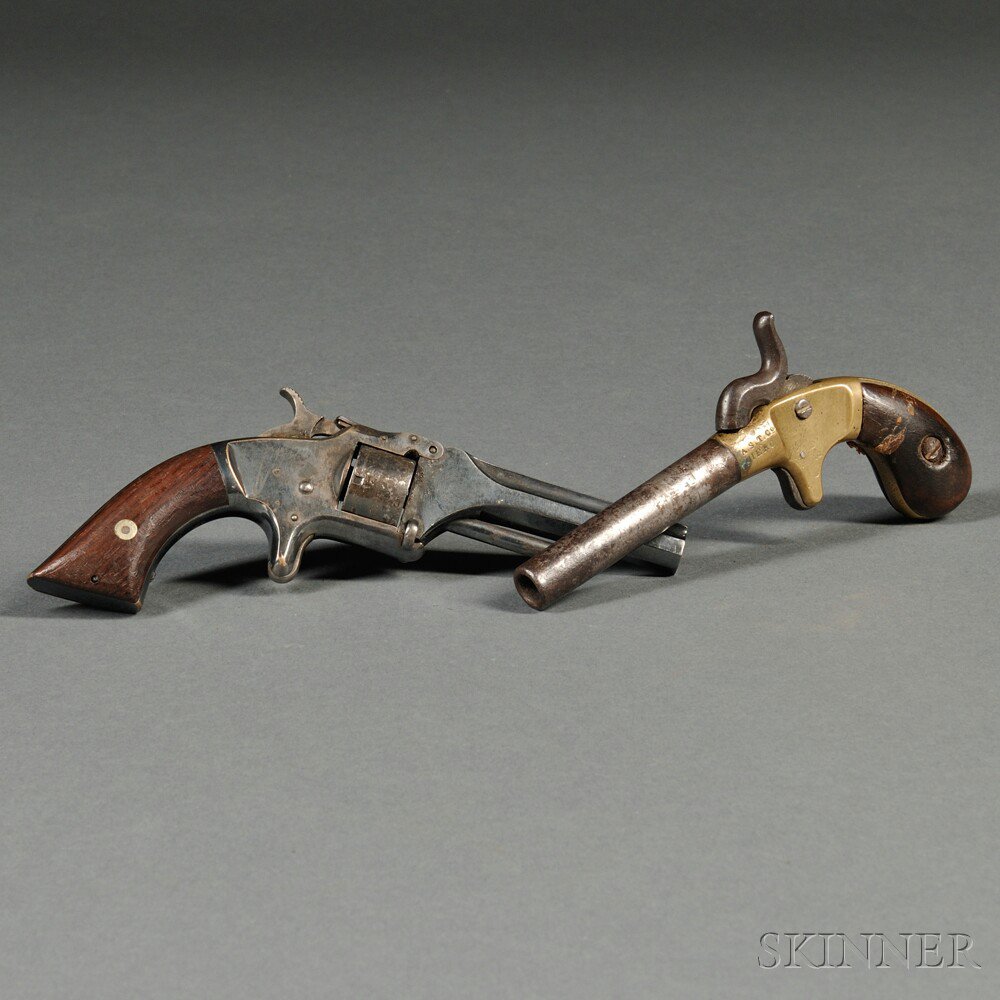 Appraisal: Two Spur-trigger Pistols c mid to late th century a