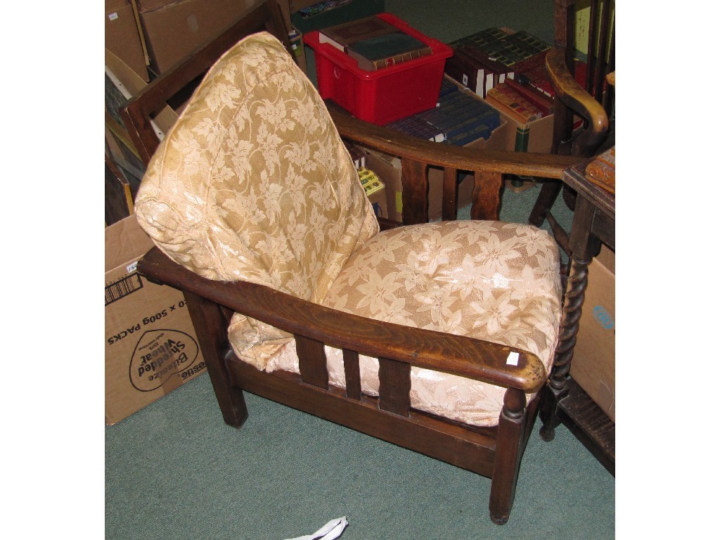 Appraisal: 's oak armchair elbow chair and an oak occasional table