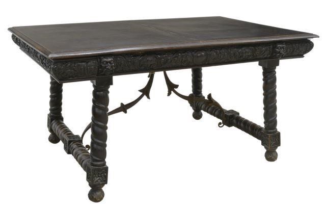 Appraisal: Spanish Baroque style extension dining table early th c having