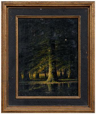 Appraisal: Harvey Joiner painting Kentucky - wooded landscape titled verso The