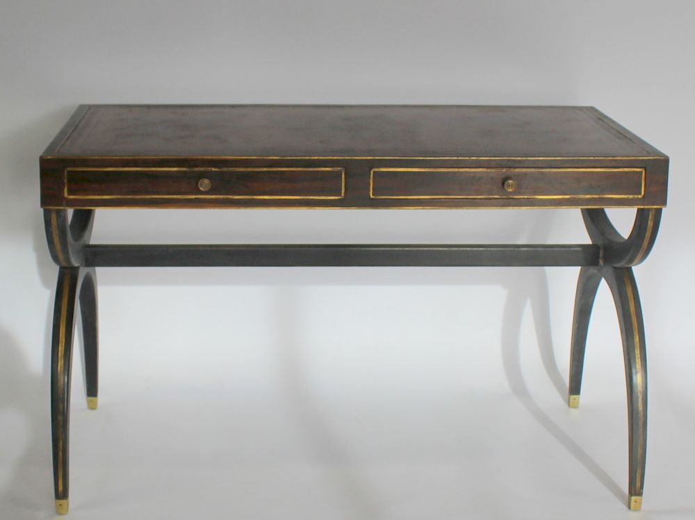 Appraisal: Regency Rosewood Leather Top Desk Great looking desk in a