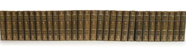 Appraisal: lot of Novels Leather and gilt bound books by Sir