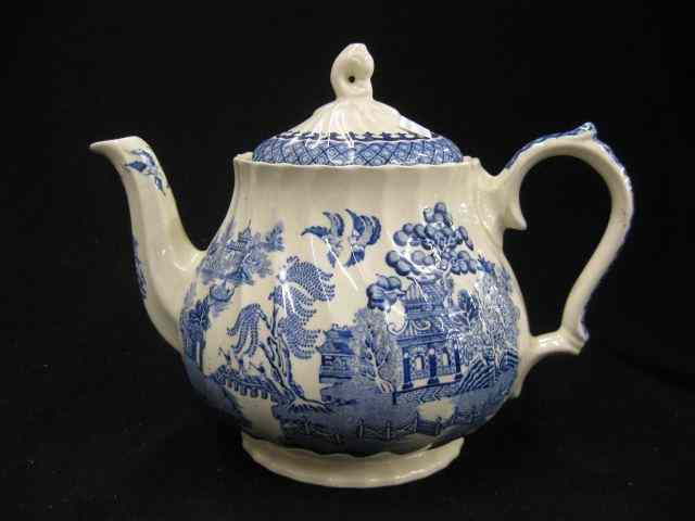 Appraisal: Sadler ''Blue Willow'' Ironstone Teapot '' excellent