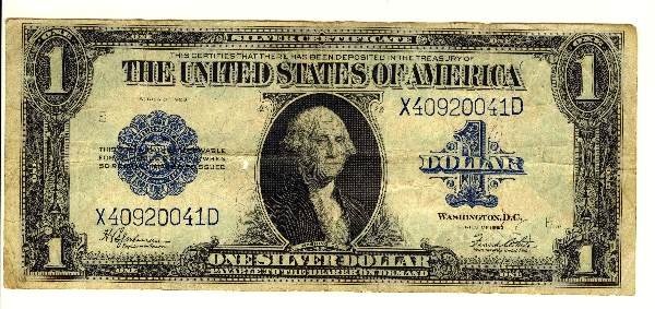 Appraisal: Series large size Silver Certificate Speelman- White signatures small blue