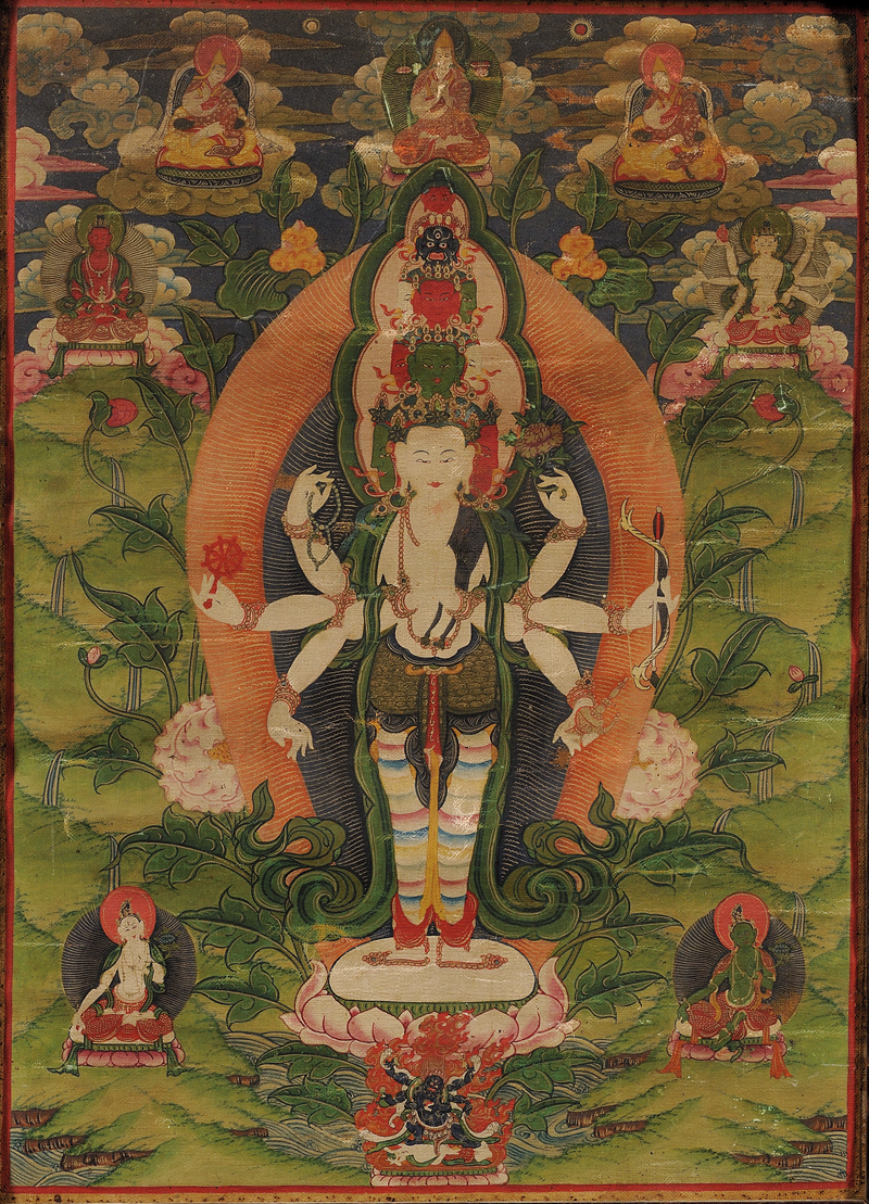 Appraisal: Buddhist Icon Tibet th th century ink and colors on