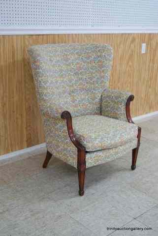 Appraisal: Fully Upholstered Wing Back Parlor ChairThis is a nice fully