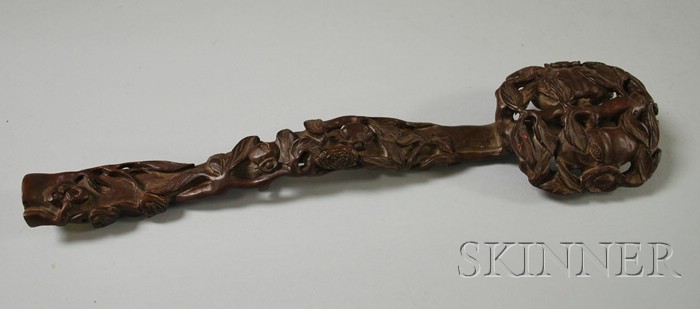 Appraisal: Asian Carved Boxwood Scepter lg in