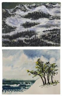 Appraisal: MICHAEL FRARY - WATERCOLORS ON PAPER lot of Unframed watercolors