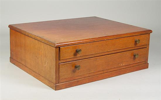 Appraisal: Mahogany Watch Crystal Case Circa Two divided drawers with hundreds