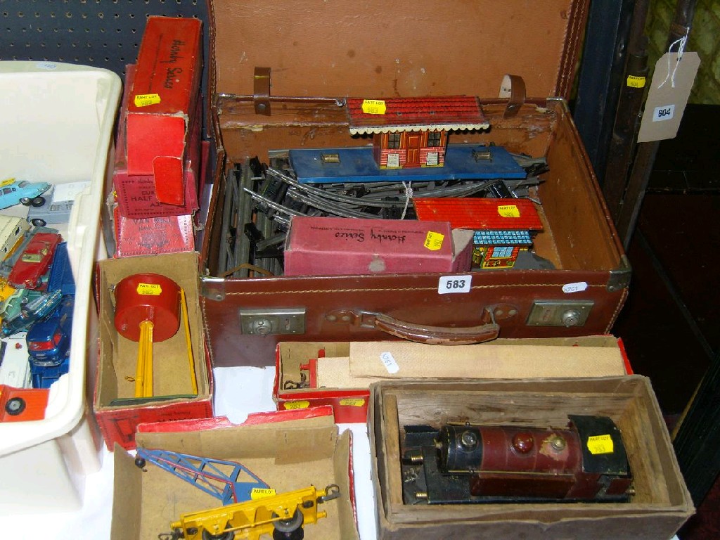 Appraisal: A collection of Hornby O gauge railway equipment including an