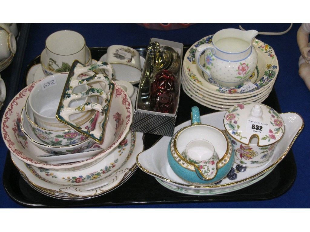 Appraisal: Tray lot of assorted ceramics and EP spoons - Wedgwood