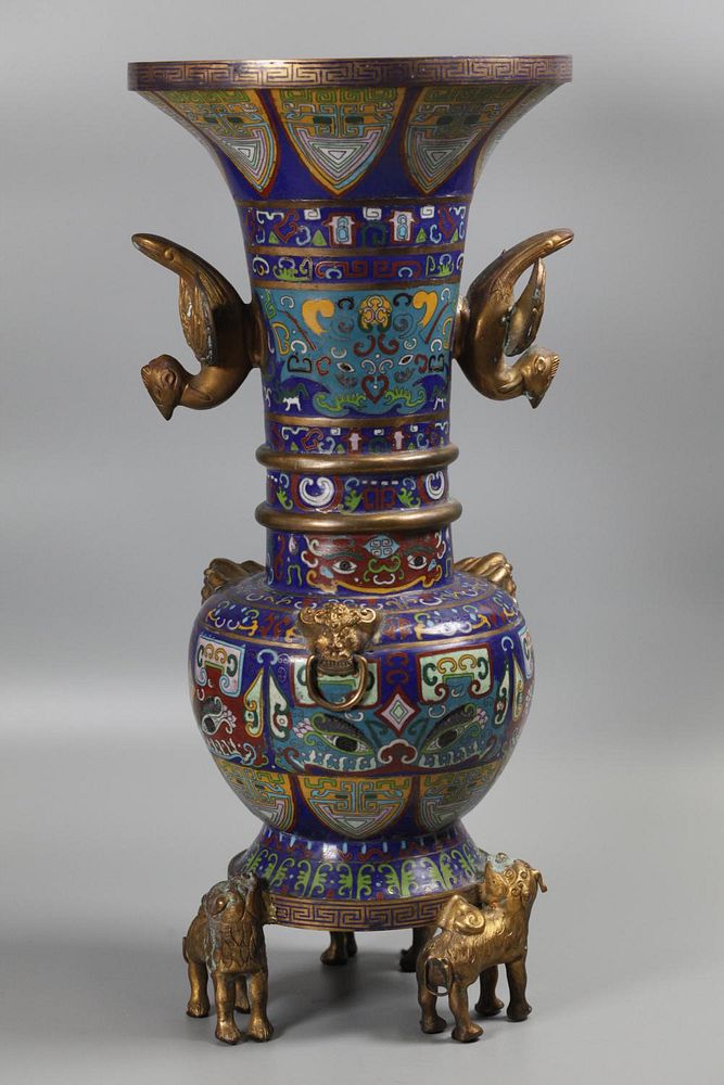 Appraisal: Chinese cloisonne vase in H Notice to bidders Condition reports