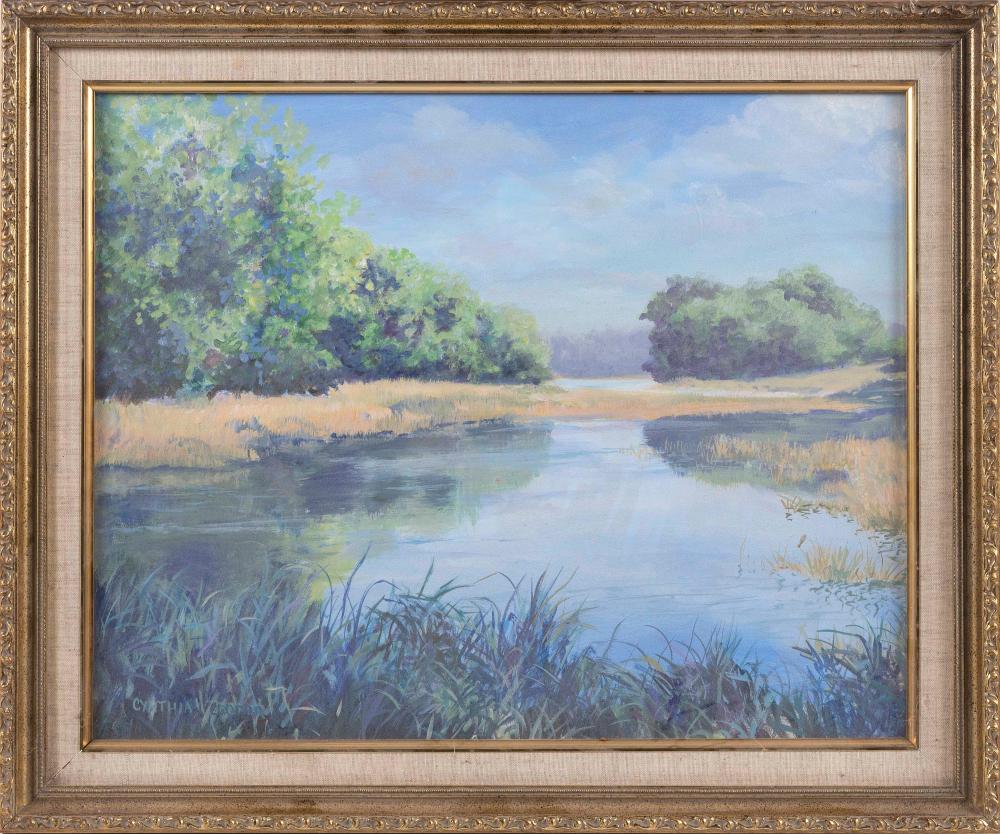 Appraisal: CYNTHIA COOPER NEWBURYPORT MASSACHUSETTS TH CENTURY MARSH SCENE OIL ON