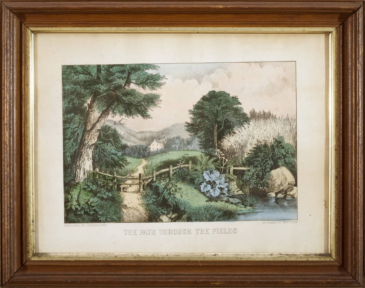 Appraisal: THE PATH THROUGH THE FIELDS Small-folio handcolored lithograph published by