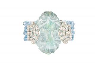 Appraisal: Carlo Zini Cuff Aqua Blue Cuff Bracelet Carlo Zini Italian