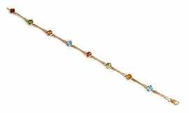 Appraisal: A ct gold citrine peridot topaz and tourmaline bracelet length